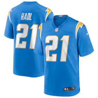 mens nike john hadl powder blue los angeles chargers game r